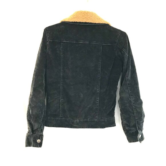 Y2K VTG Retro Corduroy quilted navy jacket women S sherpa country western boho - Picture 3 of 12